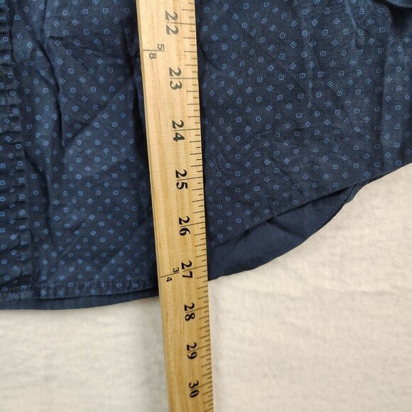 Zara Man Basic slim Fit Dot Print Blue Button Up Shirt Size Small - Picture 5 of 7